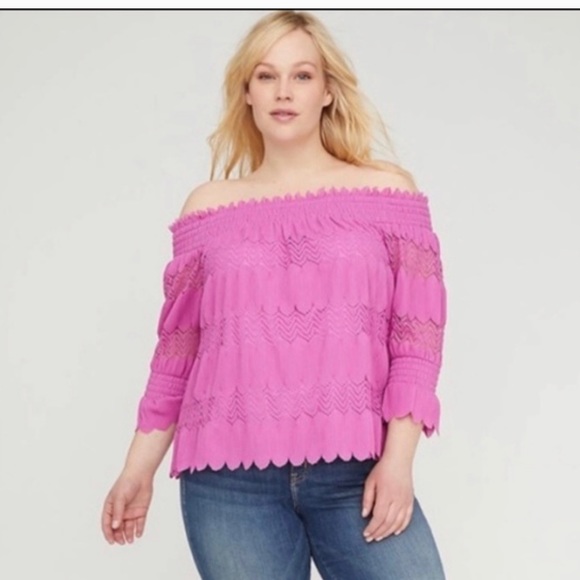 Lane Bryant Off The Shoulder Top 18/20 - Picture 1 of 3